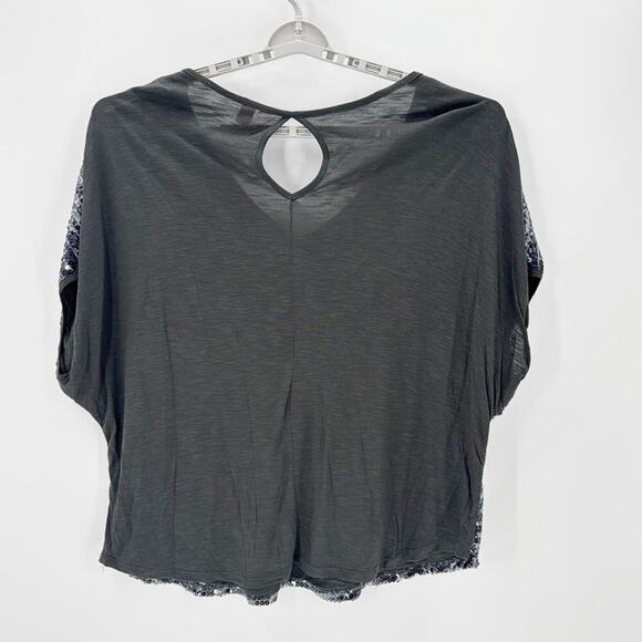 Gray sequins top dolman short sleeve loose fit special occasion date sz 3X - Picture 2 of 4